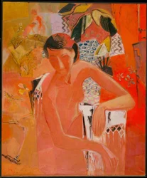 Badende met franje sjaal